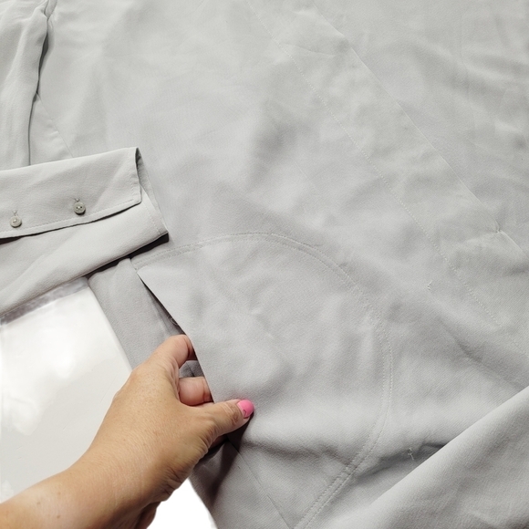 Club Monaco Long Sleeve Shirttail Silk Chiffon Dress Size 4 - Picture 7 of 10